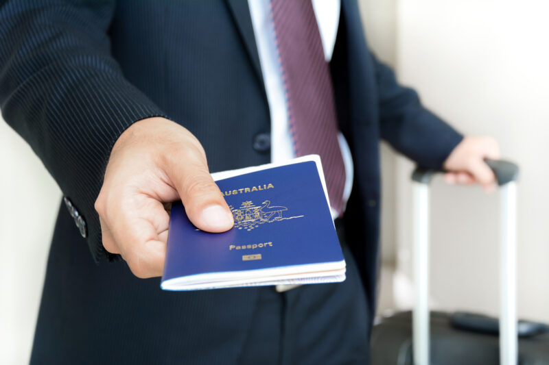 Business Traveler with Passport