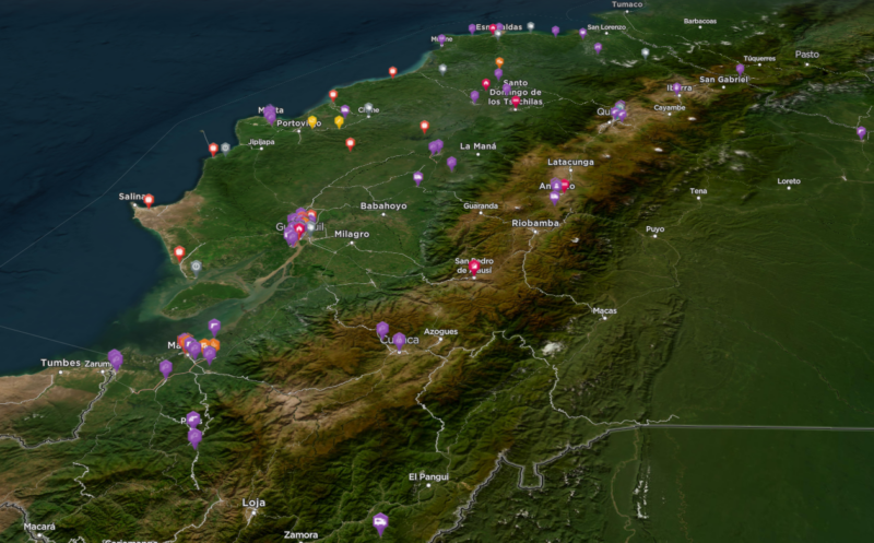 Image shows significant incidents reported in Ecuador in 2026 to date on the S7ONE platform.